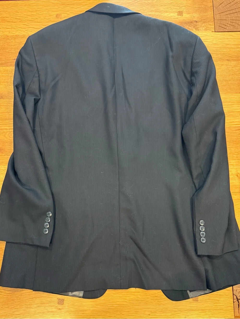 Kenneth Cole New York Gray Pinstripe 100% Wool 2-Button Suit Jacket 44R